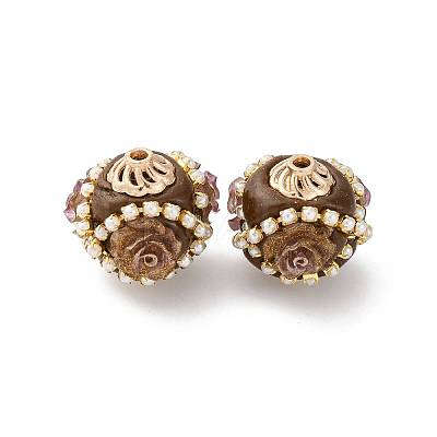 Handmade Resin Indonesia Round Beads IPDL-P005-17KCG-01-1
