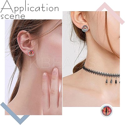 200Pcs Flat Round 304 Stainless Steel Stud Earring Settings STAS-UN0046-79-1