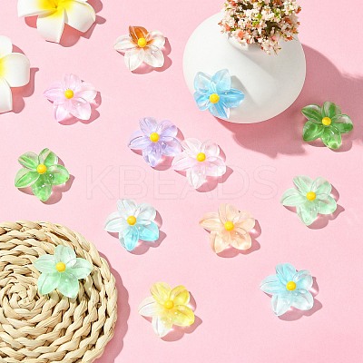 18Pcs 9 Colors Gradient Color & Luminous Opaque Resin Cabochons RESI-CJ0004-24-1