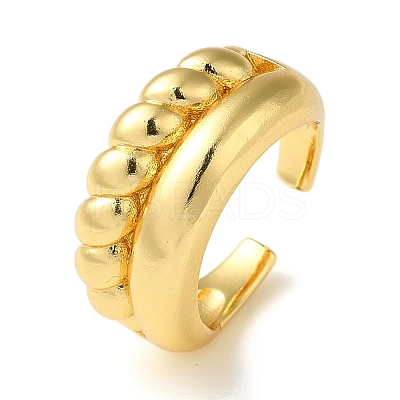Rack Plating Brass Open Cuff Rings for Women RJEW-M162-16G-1