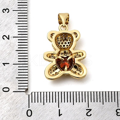 Brass Micro Pave Cubic Zirconia Pendants KK-K258-24H-G-RS-1