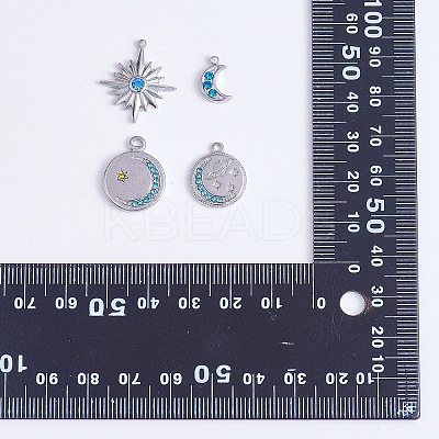 14Pcs 7 Styles 304 Stainless Steel Pendants STAS-SZ0002-78P-1