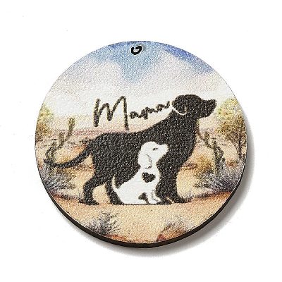 Mother's Day Theme Wooden Pendants FIND-Z031-01H-1