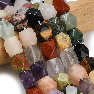 Natural Mixed Gemstone Beads Strands G-C220-B01-9x11mm-1