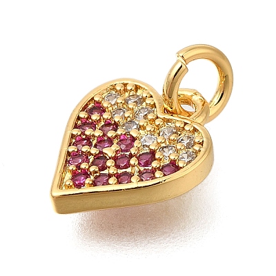 Rack Plating Brass Micro Pave Cubic Zirconia Pendants ZIRC-F142-14A-G-1