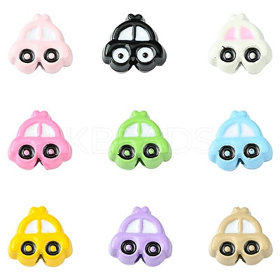 45Pcs 9 Colors Baking Paint Zinc Alloy Beads FIND-CJ0003-85-1
