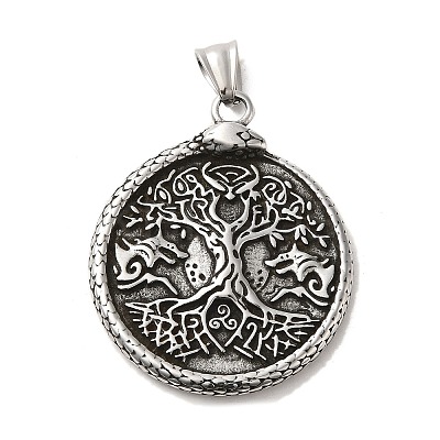 304 Stainless Steel Big Pendants LS-STAS-D091-12AS-1