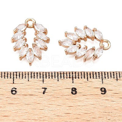 Brass Micro Pave Clear Cubic Zirconia Pendants KK-T060-33G-RS-1