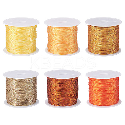 6 Rolls 6 Colors 6-Ply Polyester Metallic Thread OCOR-TA0003-13-1