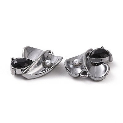 Rack Plating Alloy Glass Pendants FIND-I037-13B-01-1