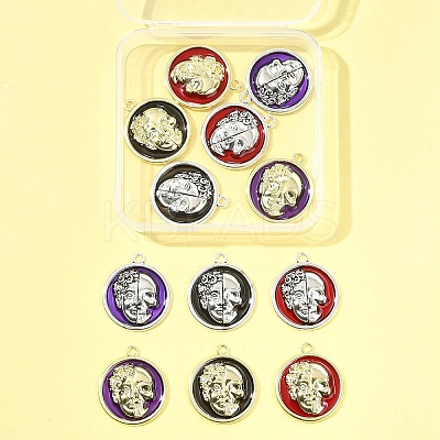 12Pcs 6 Colors Alloy Enamel Pendants FIND-FS0003-81-1