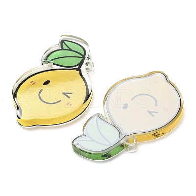 Opaque Printed Acrylic Pendants OACR-I020-06B-1