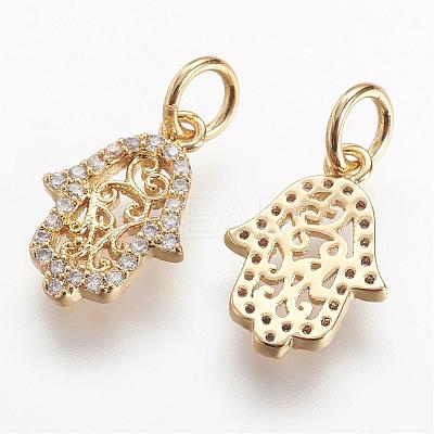 Brass Micro Pave Cubic Zirconia Charms ZIRC-G079-03-NR-1
