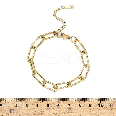 304 Stainless Steel Paperclip Chain Bracelets for Women LS-BJEW-Q040-02G-1