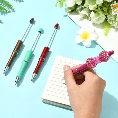 10Pcs ABS Plastic & Iron Ball-Point Pen AJEW-FS0001-41E-1