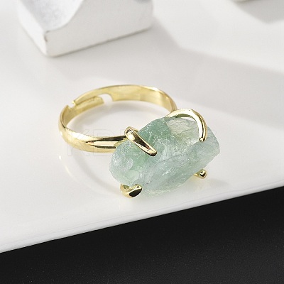 Natural Fluorite Finger Rings RJEW-B122-01G-01-1