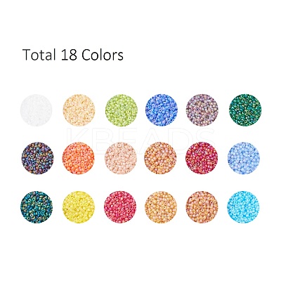 FGB 450G 18 Colors 12/0 Grade A Round Glass Seed Beads SEED-JP0012-04-2mm-1