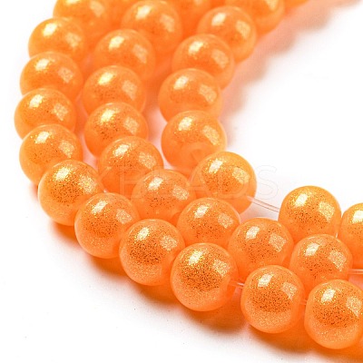 Spray Painted Glass Round Bead Strands DGLA-Q015-6mm-36-1