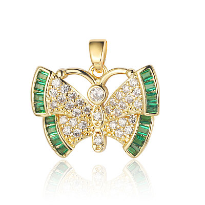 3Pcs Brass Micro Pave Cubic Zirconia Pendants ZIRC-OY001-61G-1