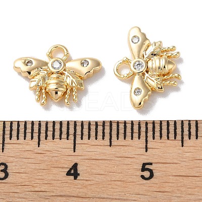 Brass Micro Pave Cubic Zirconia Charms KK-F867-11G-1