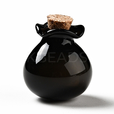 Lucky Bag Shape Glass Cork Bottles Ornament AJEW-A039-02I-1