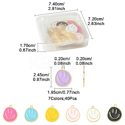 7 Colors Alloy Enamel Pendants ENAM-FS0002-05-1
