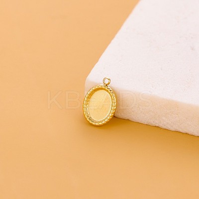 Oval Charms 304 Stainless Steel Pendants STAS-OY004-42G-1