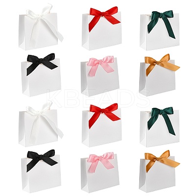 White Cardboard Paper Wedding Candy Boxes with Ribbon CON-FZC0002-002C-1