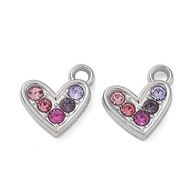 304 Stainless Steel Rhinestone Pendants SA-CBA49D2-09P-1