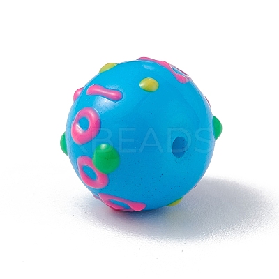 Opaque Painted Glass Beads GLAA-B001-01B-1