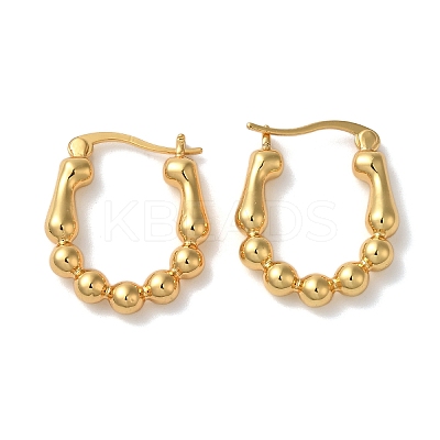 Rack Plating Brass Hoop Earrings for Women EJEW-L224-76G-1