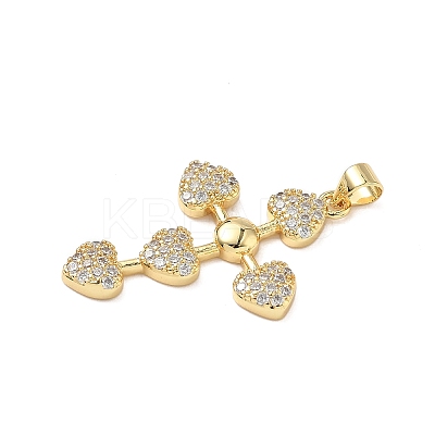 Brass Micro Pave Cubic Zirconia Pendants KK-D426-24A-G-1