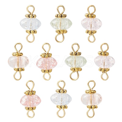 Crackle Glass Connector Charms PALLOY-YW0001-44-1