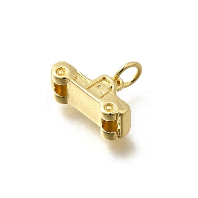 Brass Micro Pave Cubic Zirconia Charms KK-P295-13G-1