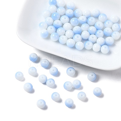 Two Tone Opaque Baking Paint Glass Beads Strands DGLA-YW0001-18C-1