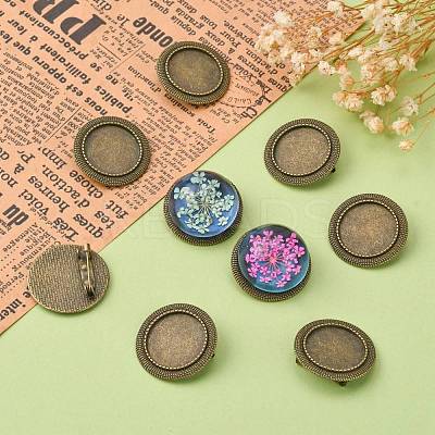 Vintage Alloy Brooch Cabochon Bezel Settings X-PALLOY-O038-20AB-NF-1