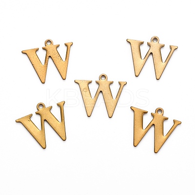 304 Stainless Steel Alphabet Charms STAS-H122-W-AB-1
