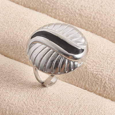 Adjustable Stainless Steel with Enamel Open Cuff Rings for Women BT9322-2-1