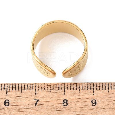 304 Stainless Steel Open Cuff Rings for Women RJEW-K309-22G-1