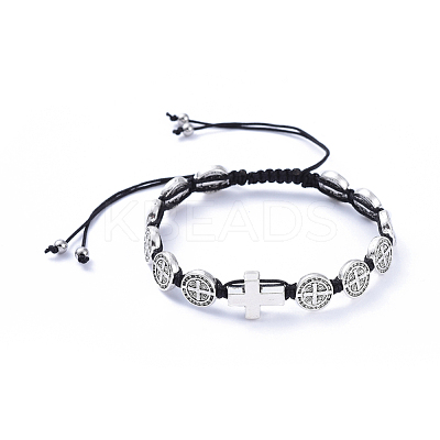 Adjustable Nylon Thread Braided Bead Bracelets BJEW-JB05177-01-1