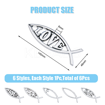 6Pcs 6 Style ABS Easter Decoration Sticker DIY-FH0006-22-1