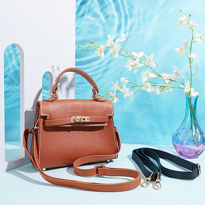 2Pcs 2 Colors PU Imitation Leather Adjustable Bag Straps DIY-WR0003-13A-1