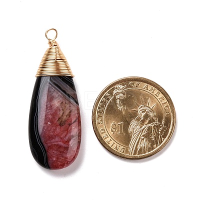 Natural Brazilian Agate Pendants PALLOY-JF01324-01-1
