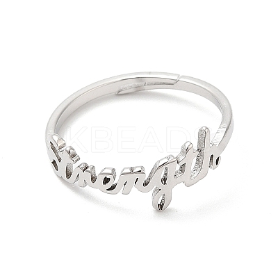 Non-Tarnish 304 Stainless Steel Word Adjustable Ring RJEW-L107-019P-1