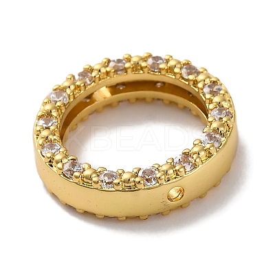 Rack Plating Brass with Cubic Zirconia Bead Frame KK-S406-09C-G-1