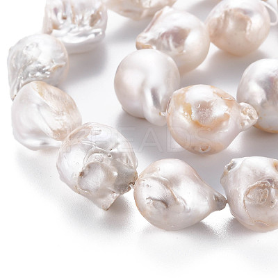 Natural Baroque Pearl Keshi Pearl Beads Strands PEAR-S019-04B-1