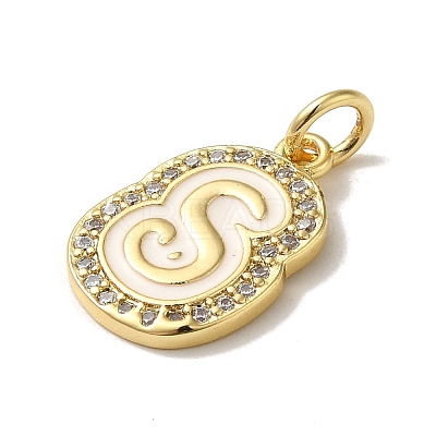 Brass Micro Pave Cubic Zirconia Pendants KK-K354-02G-S-1