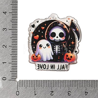 Halloween Theme Opaque Printed Acrylic Pendants SACR-S034-05A-1