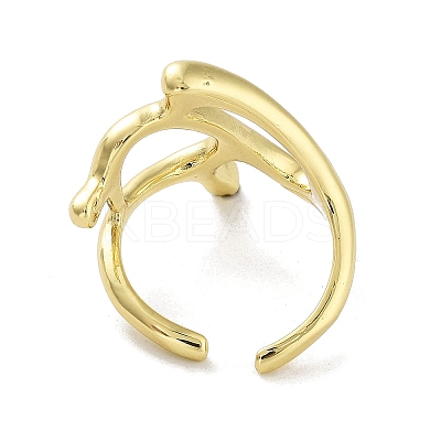 Rack Plating Brass Cuff Rings RJEW-D025-07G-1