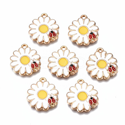 Eco-Friendly Alloy Enamel Pendants X-ENAM-T011-89-NR-1